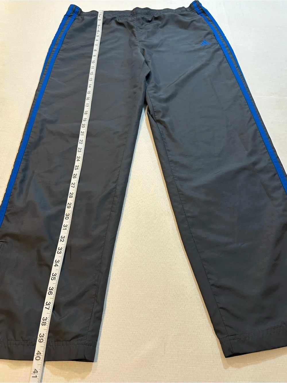 Adidas 3 Stripe Track Pants Gray Blue Men’s M 2010 Y2K